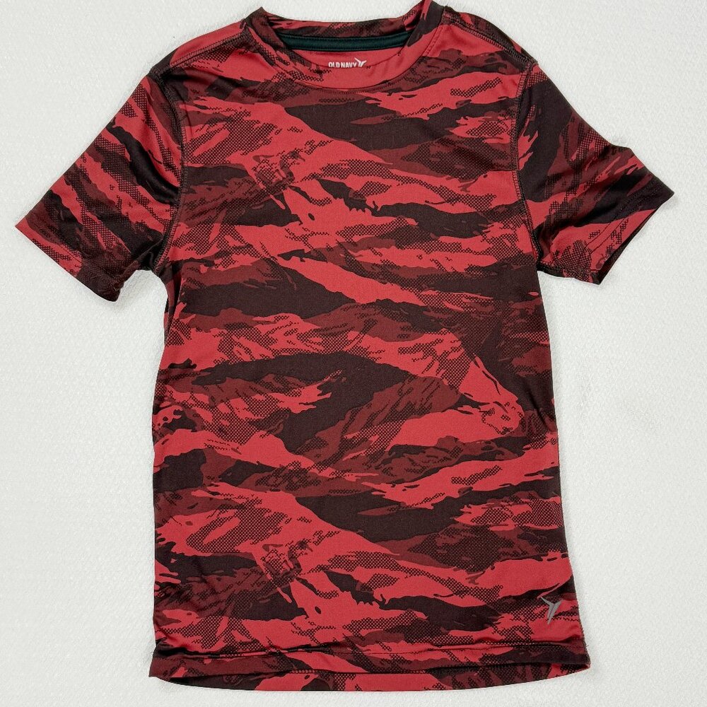 Old Navy Boys M (8) Red Camo Active Tee Go-Dry Boy Medium Tee